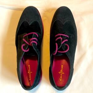 Cole Haan Athletic Oxfords. Black and Dark Pink. Size: 7.5. Worn Once.
